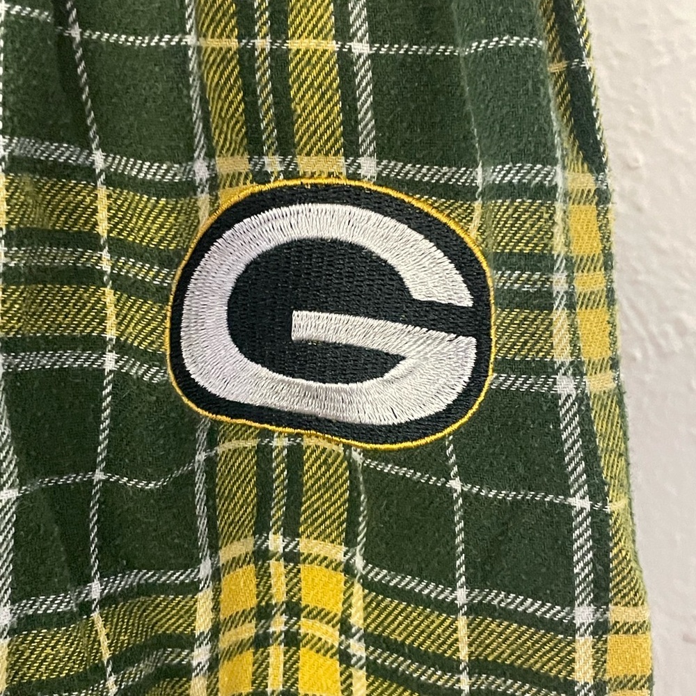 Green Bay Packers Men’s Flannel Pajamas Pants NFL Team Apparel M Plaid Sleepwear - Picture 3 of 6